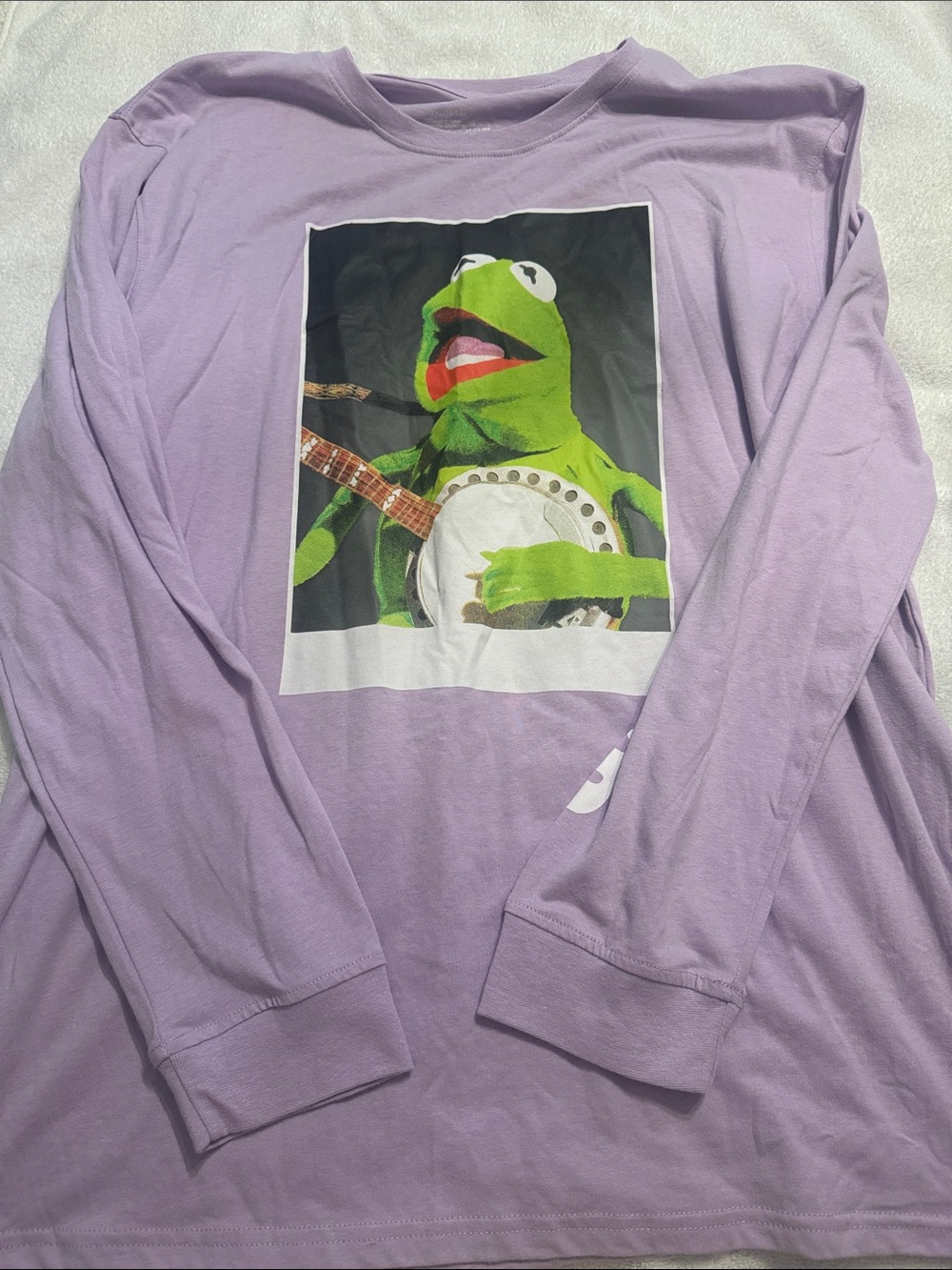 Lavender Graphic Long-Sleeve Tee with Print - muppets Kermit